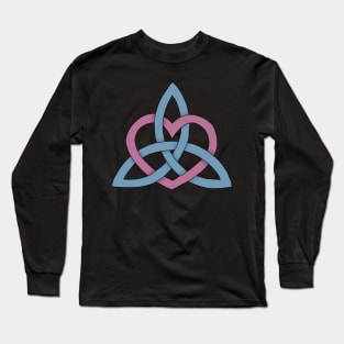 Pink and Blue Triquetra Heart Long Sleeve T-Shirt